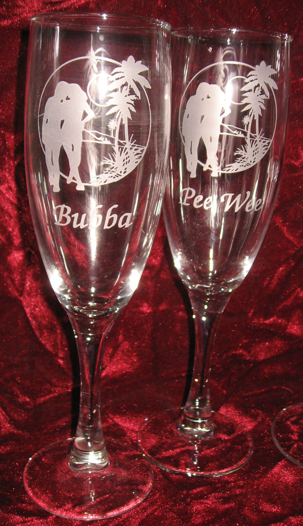 Clicking on this Photo will take you ro our Custom Engraved Beach wedding glasses web page