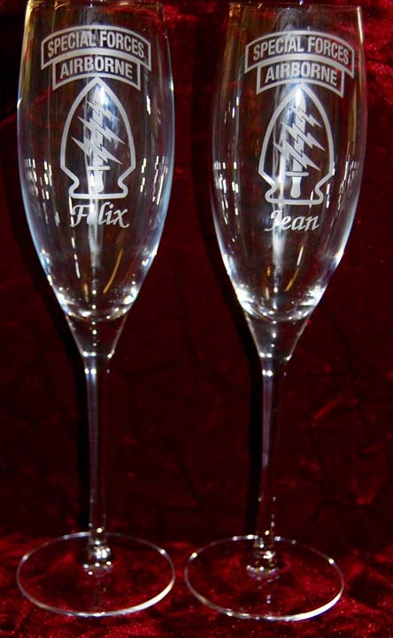 Clicking on this photo will take you to our Military Personalized wedding glasses