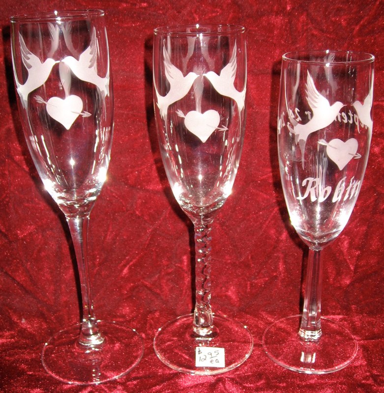 Our Custom Personalized wedding champagne flutes can be reached by clicking on this photo
