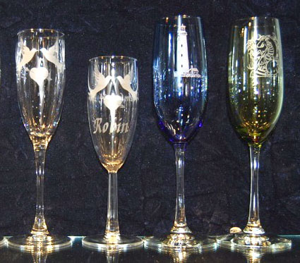 Glass Champagne Flutes height comparison