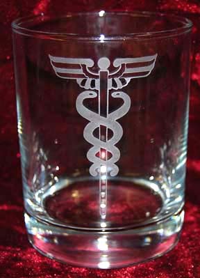 Custom Engraved Doctor Insiginia Whiskey Glasses
