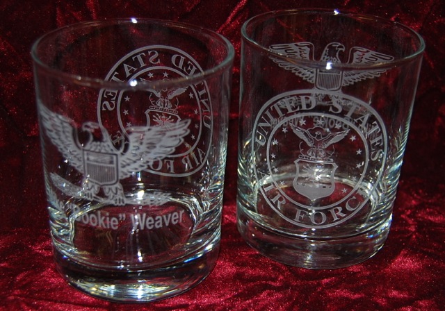 Personalized Engraved Global United States Air Force Whiskey Glasses