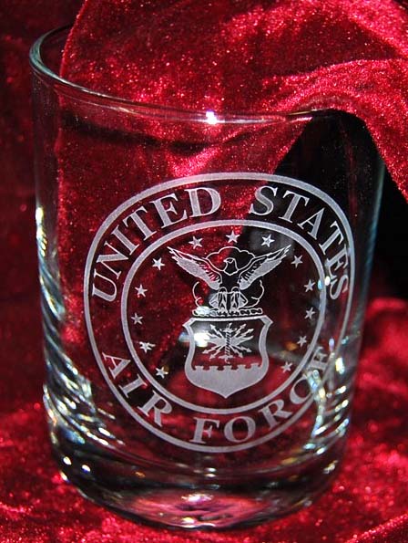 Personalized Engraved United States Air Force Whiskey Glasses, military retirement gift