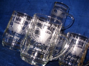 engraved Paratrooper Beer mug engraved