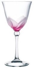 Engraved Crystal pink wine glass
